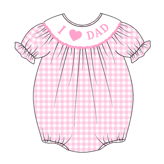 I love dad Fathers day wholesale kids girls boutiqie romper