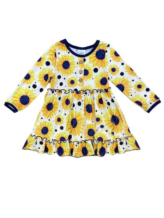 baby girls sunflower boutique milk silk dress