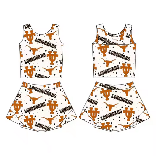 Team design kids summer skirt outfit