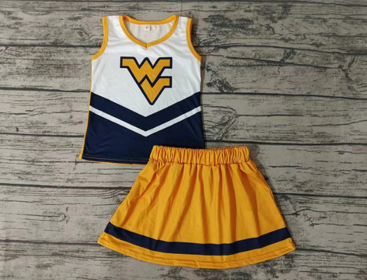 baby girls cheer skirt 2pcs outfit