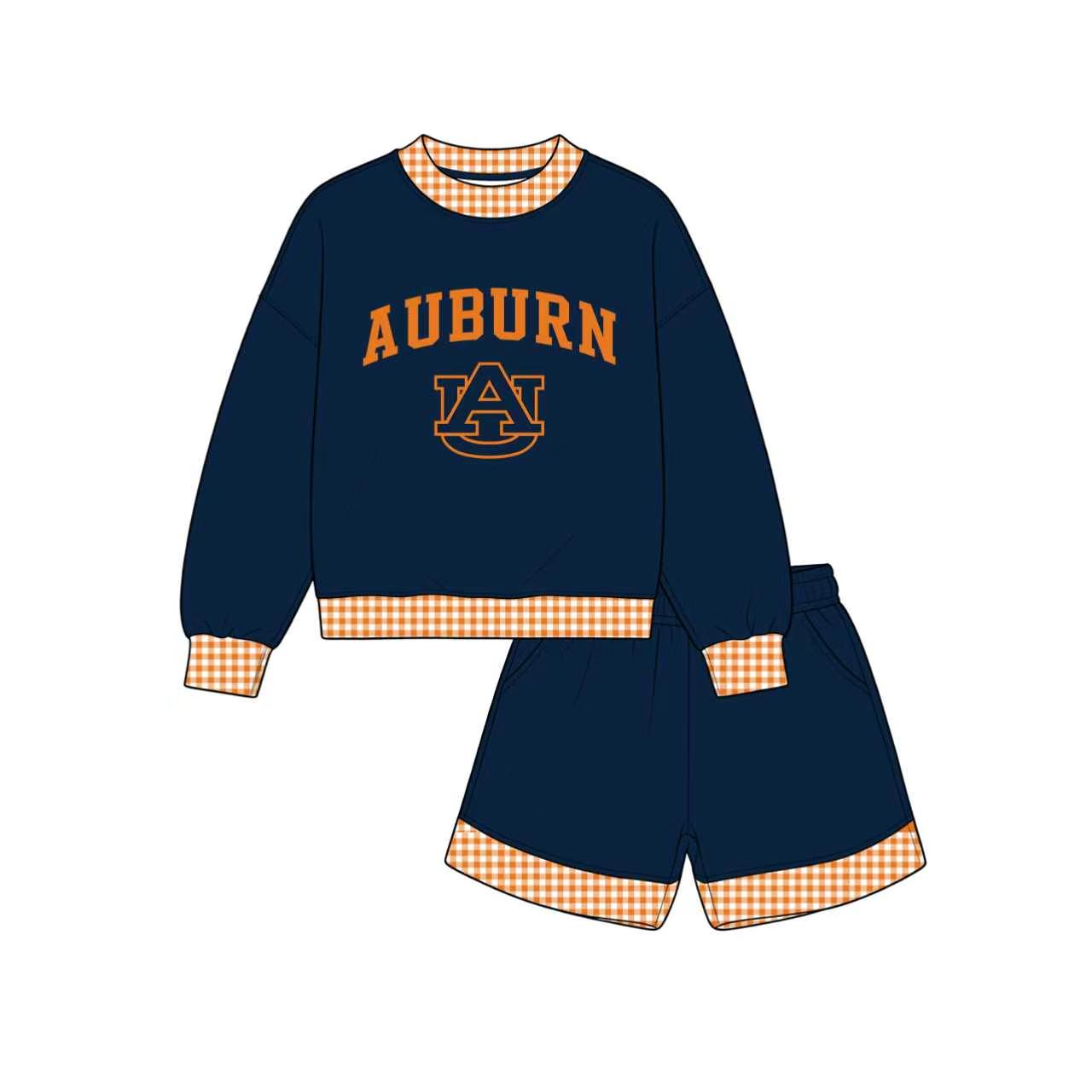 AUBURN long sleeve pullover top matching shorts girls outfit preorder