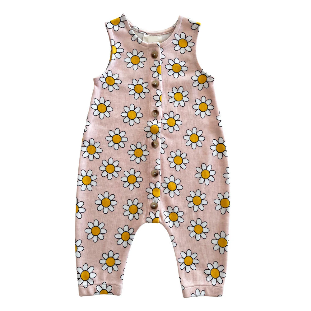 toddle girls flower button romper preorder