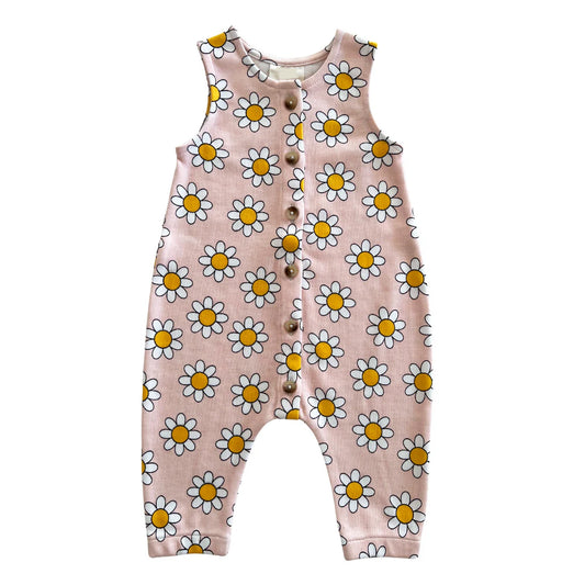 toddle girls flower button romper preorder