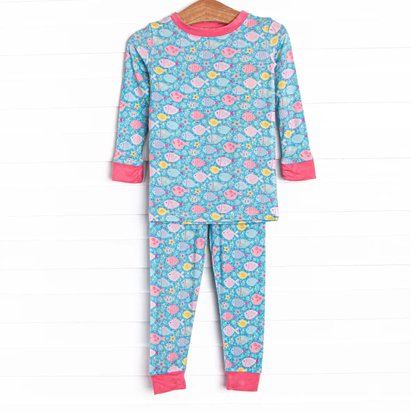 infant baby girls fish print two piece boutique clothes