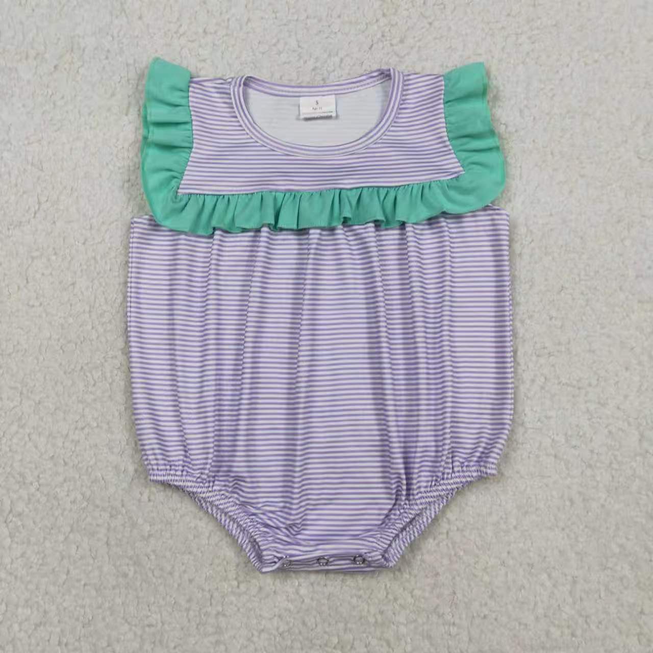 Lavender stripes design toddle girls dress