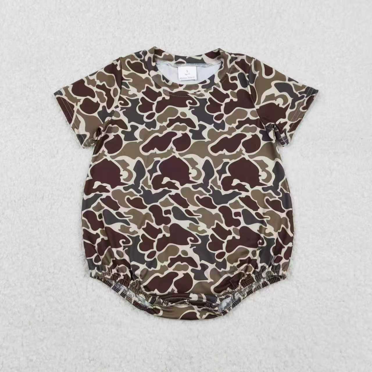 toddle boy short sleeve camo romper