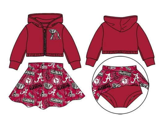 baby girls college elephant team long sleeve top matching skirt outfit