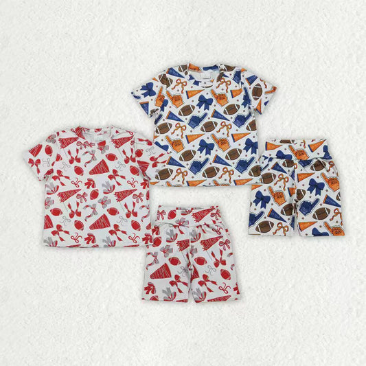 Golden football team kids girls summer outfit