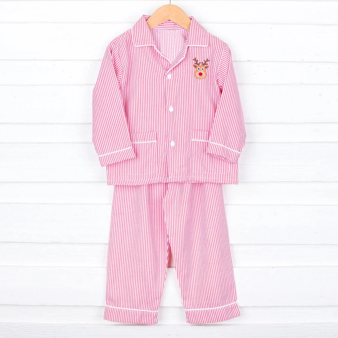 baby  girls Christmas reindeer long sleeve pajama set