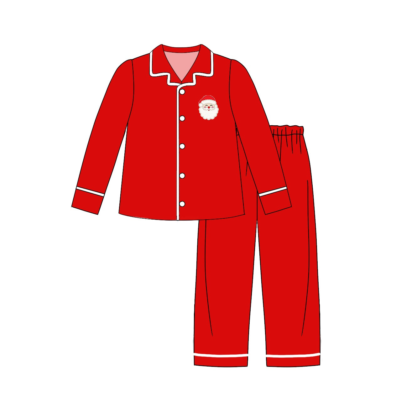 infant kids baby christmas santa cluas button down winter pajama set