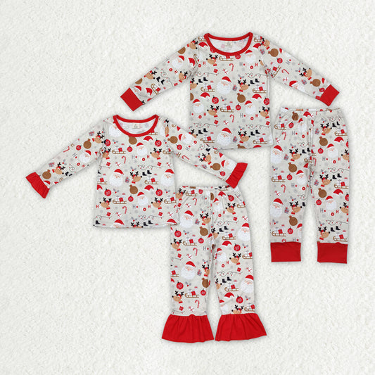 Christmas santa deer sister brother matching sibling clothes