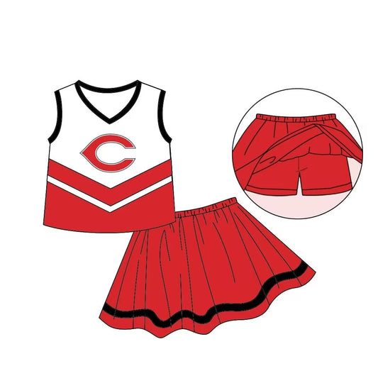 baby girls cheer skirt 2pcs outfit