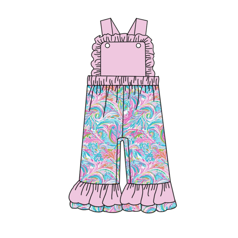 baby girls pink floral summer jumpsuit