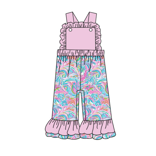 baby girls pink floral summer jumpsuit