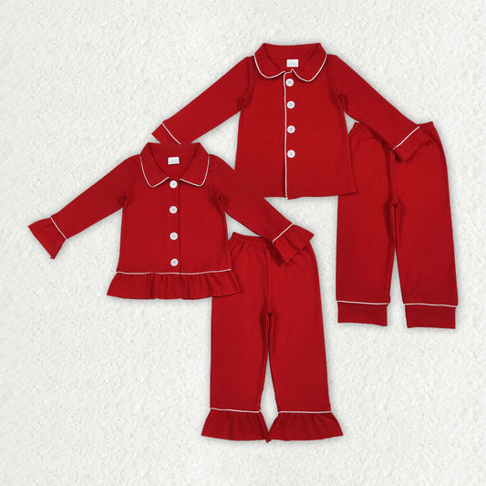 baby girl long sleeve Christmas red pajama set