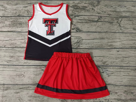 baby girls cheer skirt 2pcs outfit