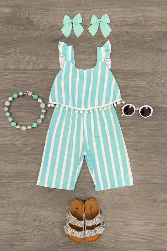baby girls green summer jumpsuit