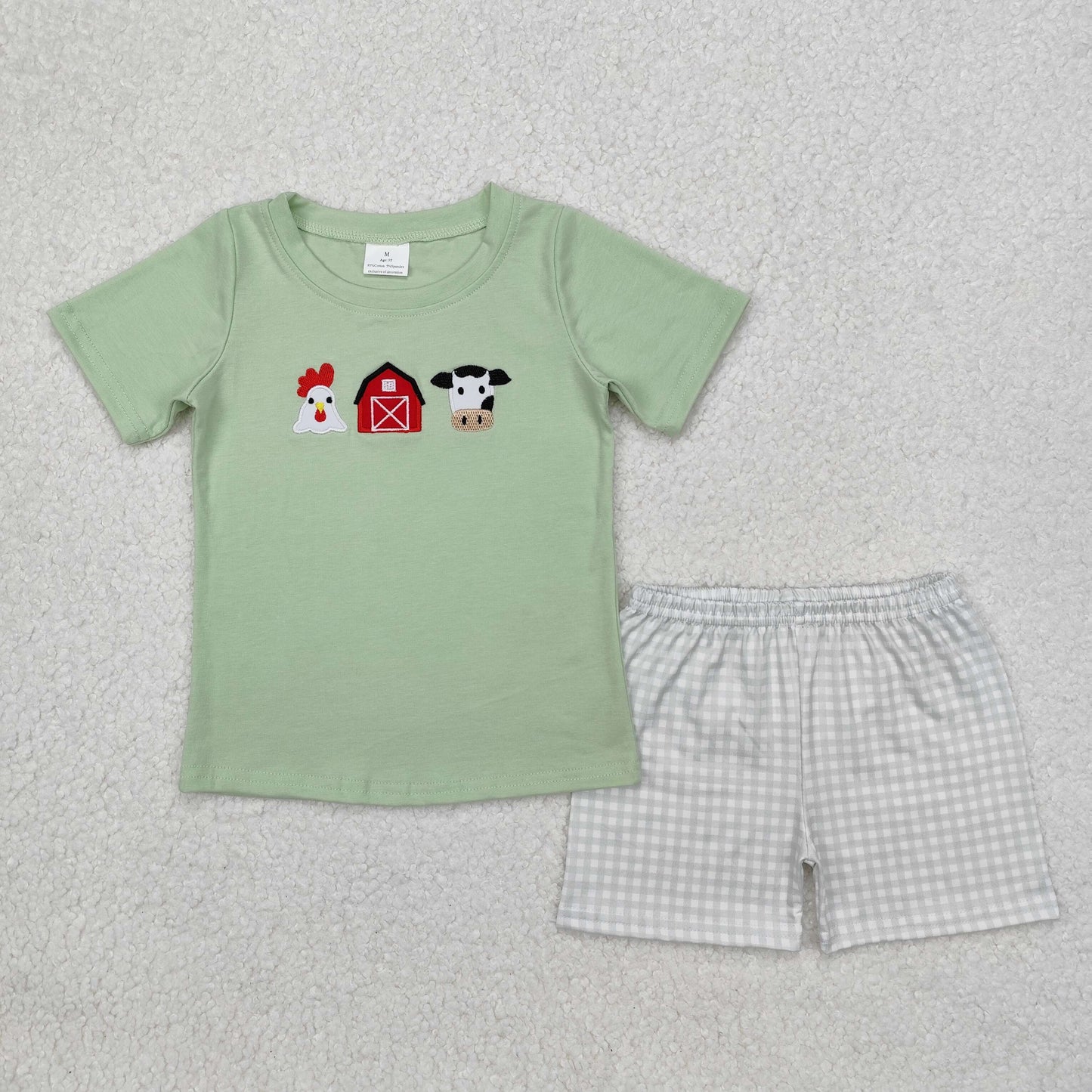 Embroidery Farm animal sister brother matching outfit