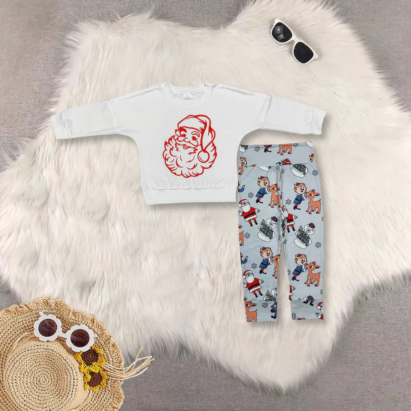 Christmas Santa Claus top matching leggings winter clothes