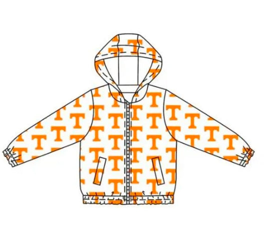 Kids tennessee team style long sleeve zip top