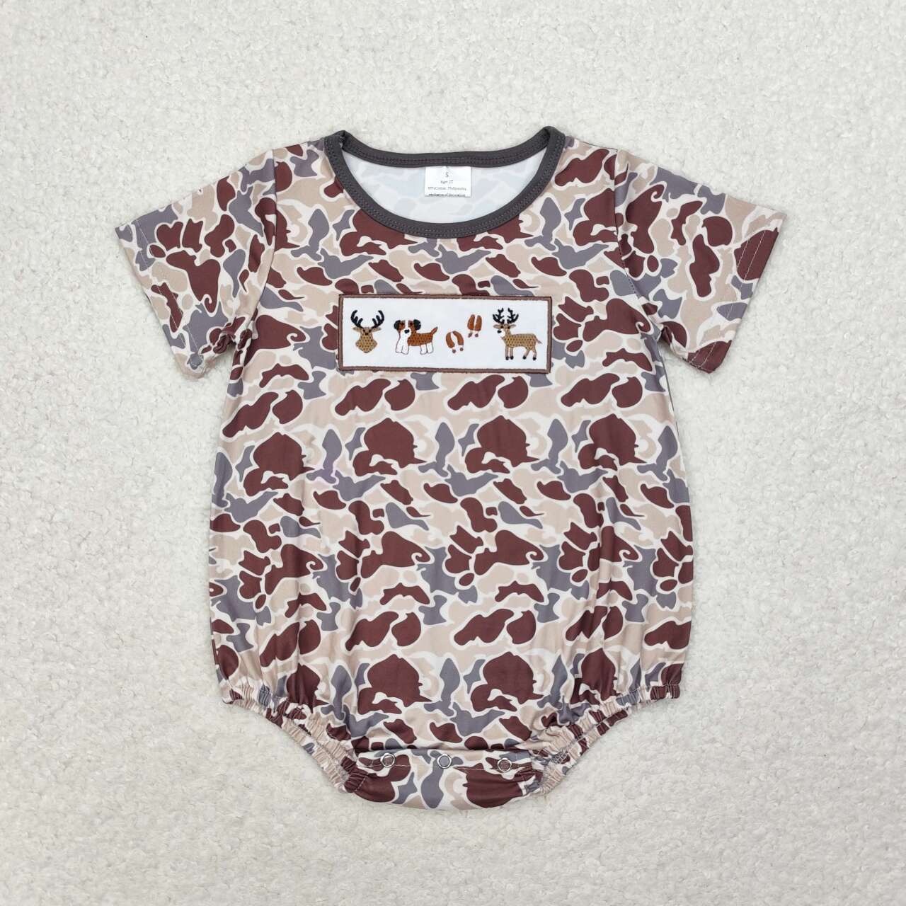 sister brother embroidery reindeer dog hunting baby clothes