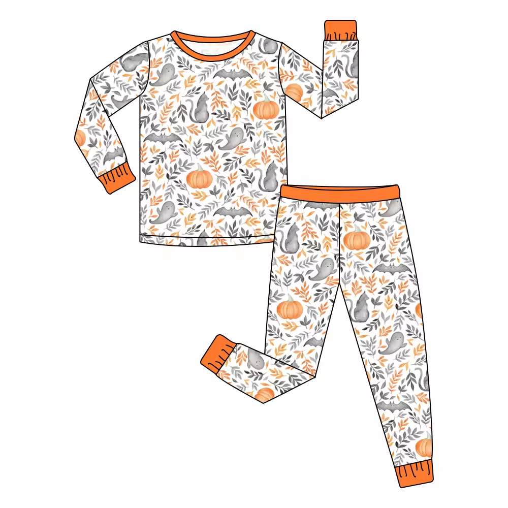 wholesale baby long sleeve halloween ghost pumpkin pants outfit