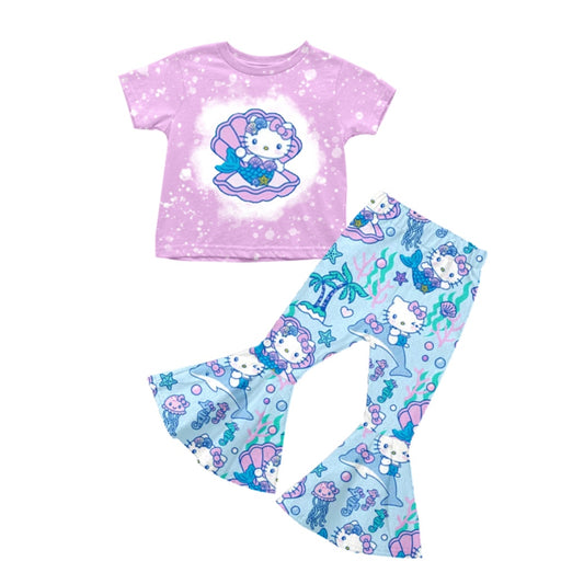 baby  girls short sleeve cartoon outfit