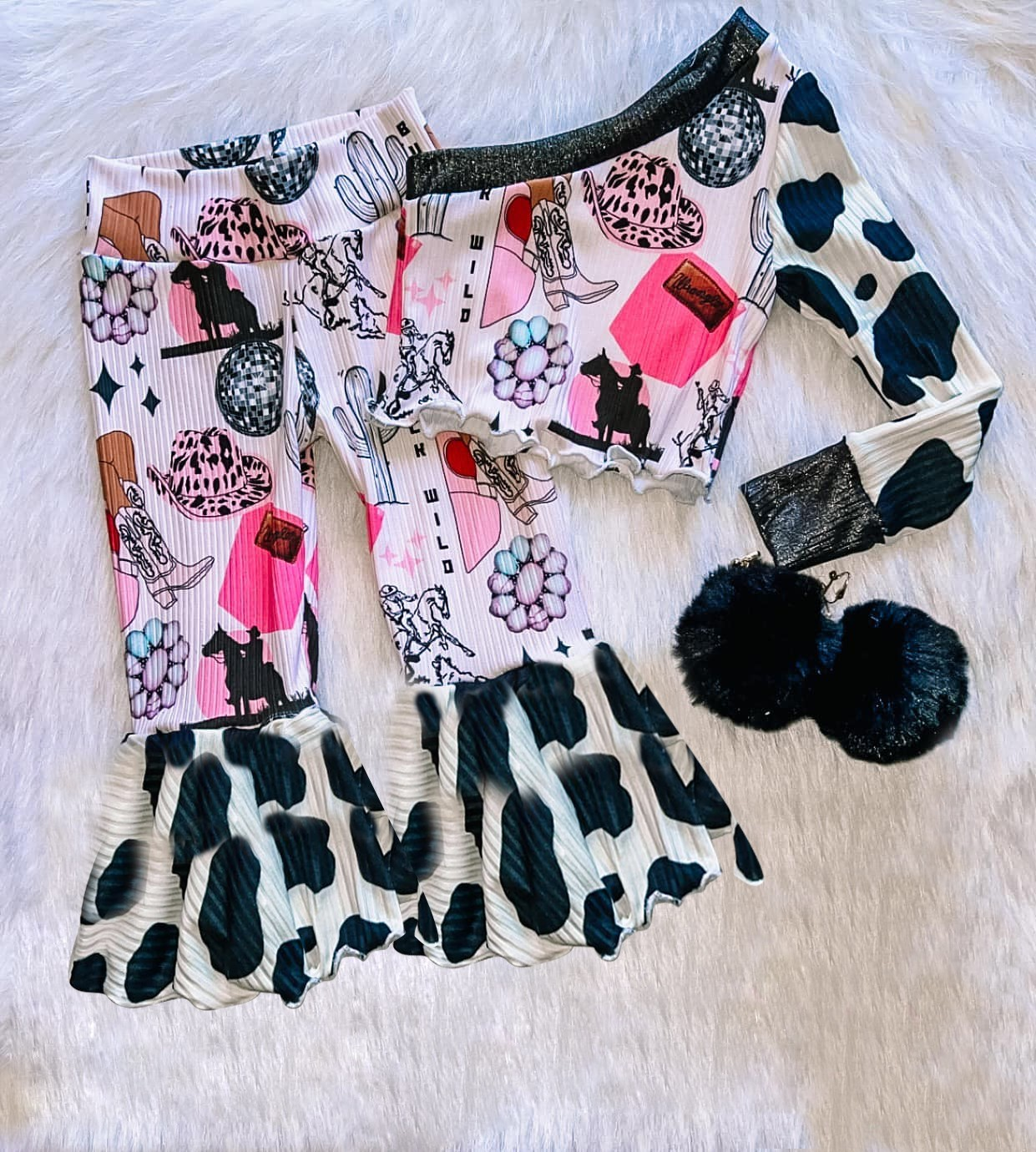 toddle baby girls western design outfit