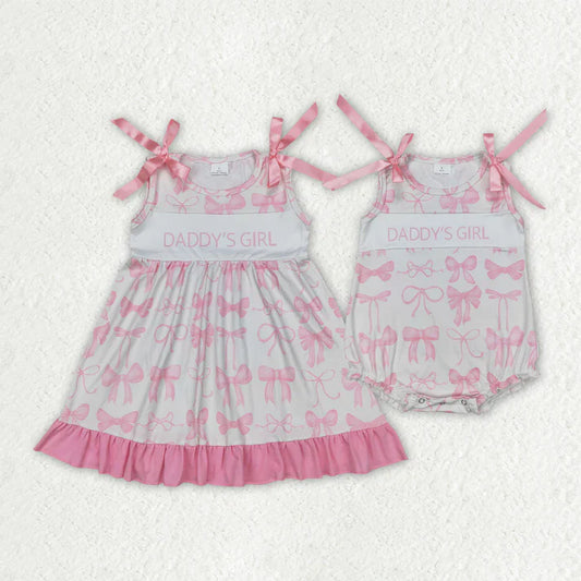Daddys girl pink bow summer dress
