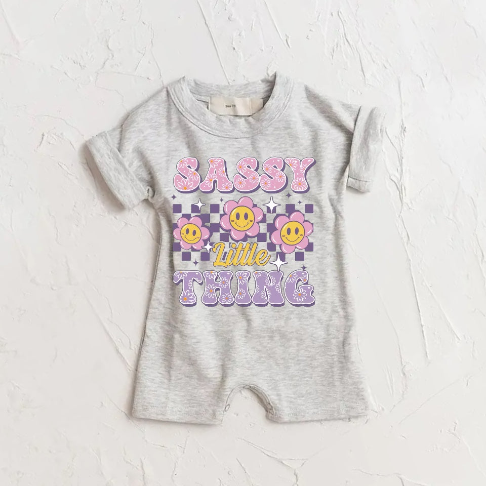 Sassy little thing girls short sleeve romper