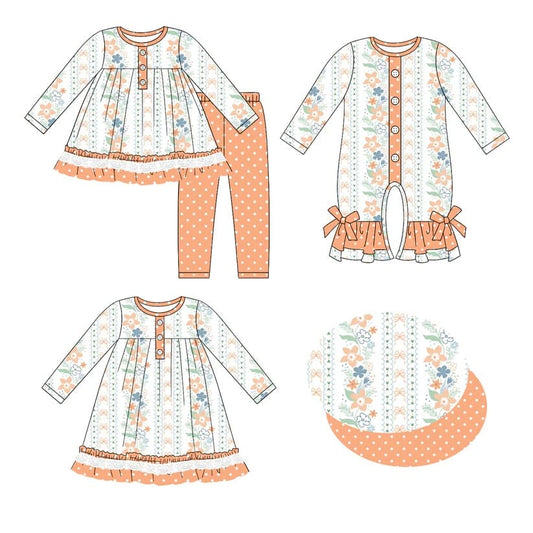 Toddle kids girls floral design matching outfit