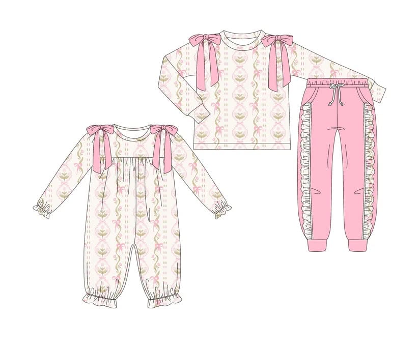 Toddle kids girls floral design matching outfit