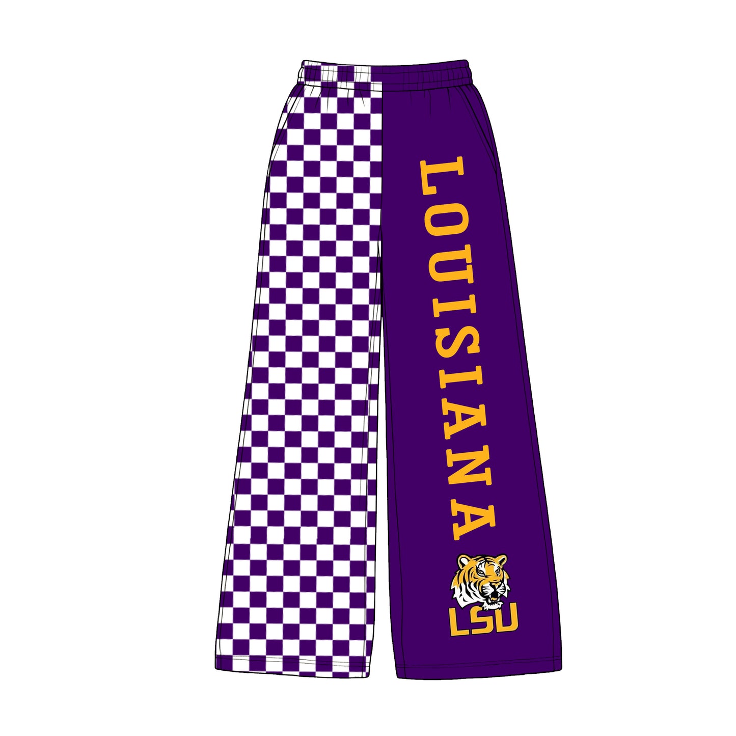 Adult women Louisiana team design milk silk pants