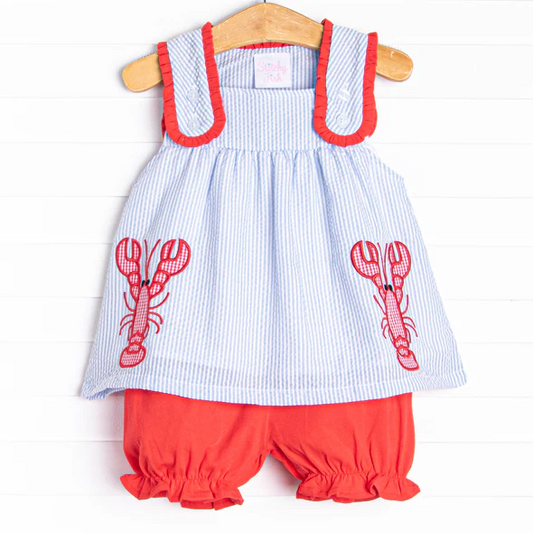 Baby girl crawfish style outfit