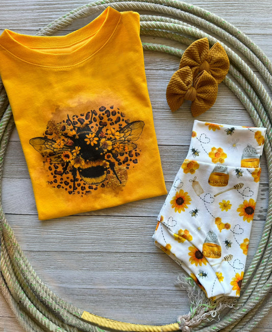 infant toddle girls bee design bummie set