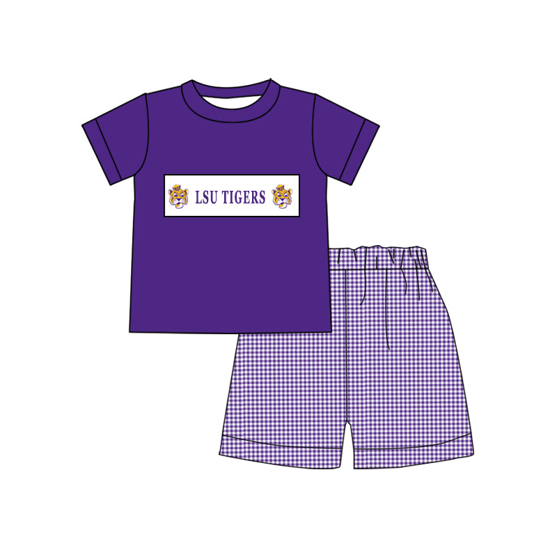 baby boy purple tigle university football team custom clothes