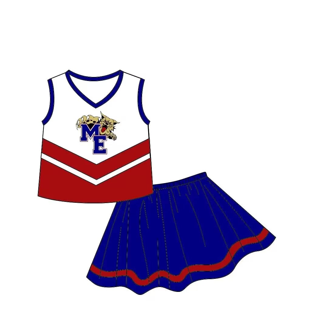 baby girls cheer skirt 2pcs outfit