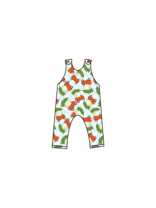 Toddle baby boy Christmas tree truck romper