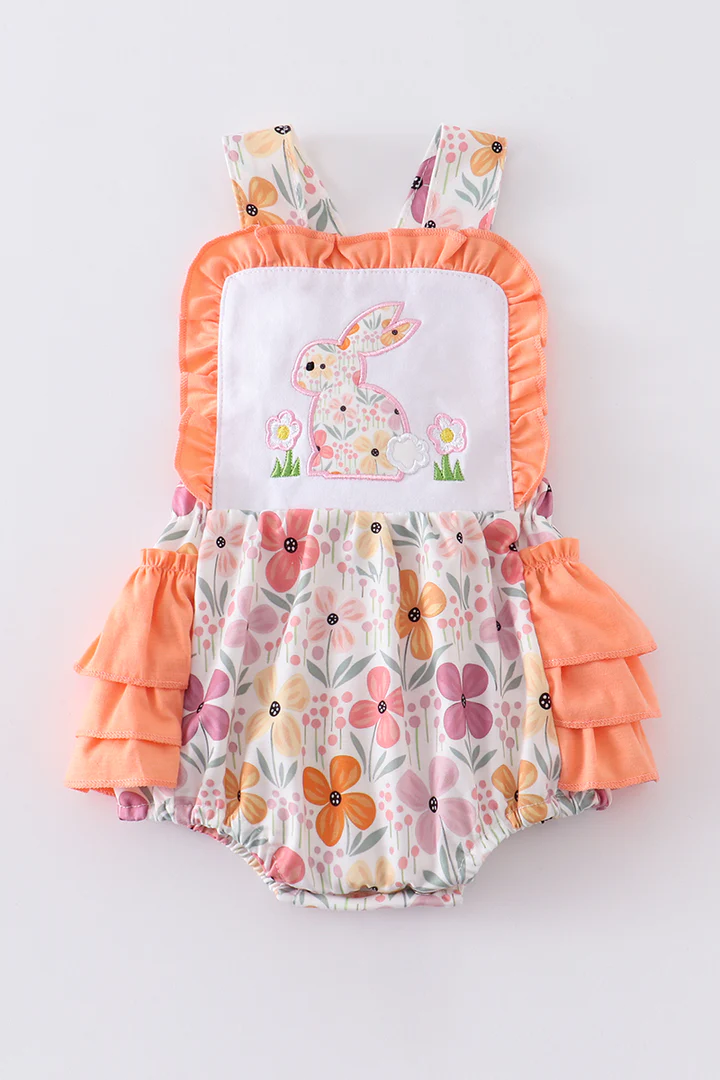 easter bunny floral bubble romper