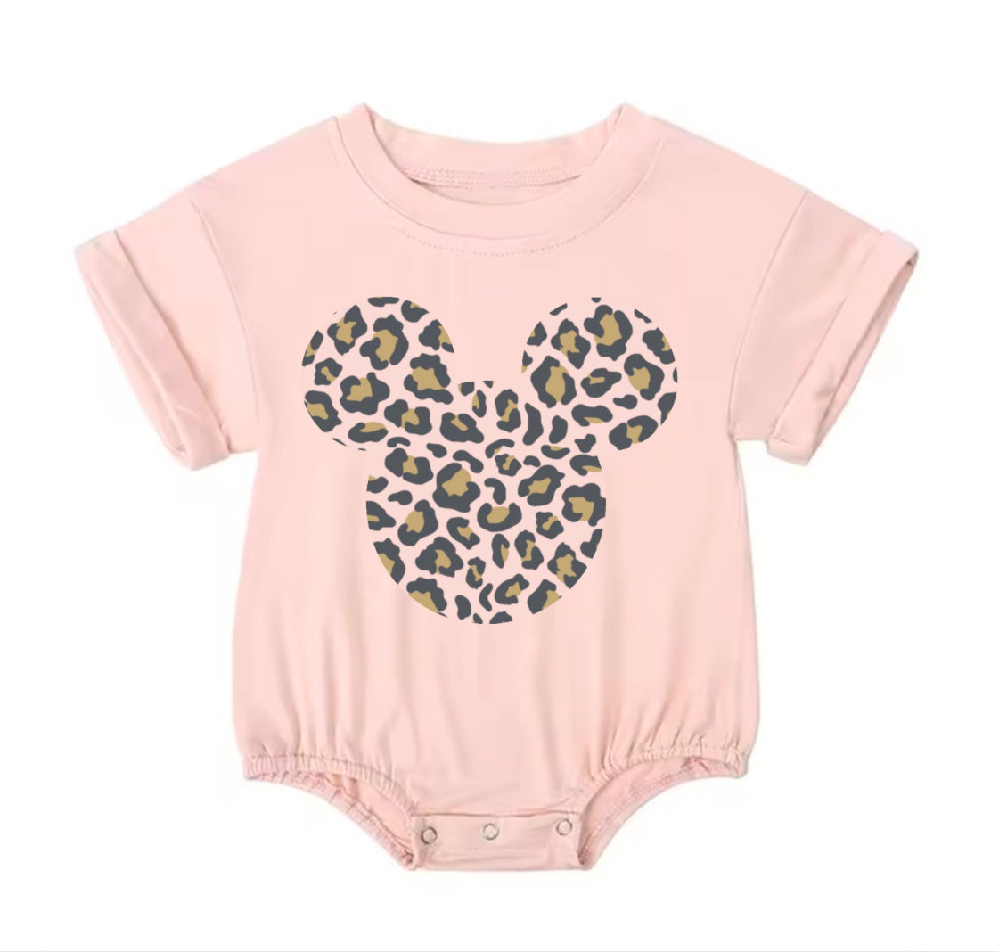 Toddle baby girls cheetah catroon design romper