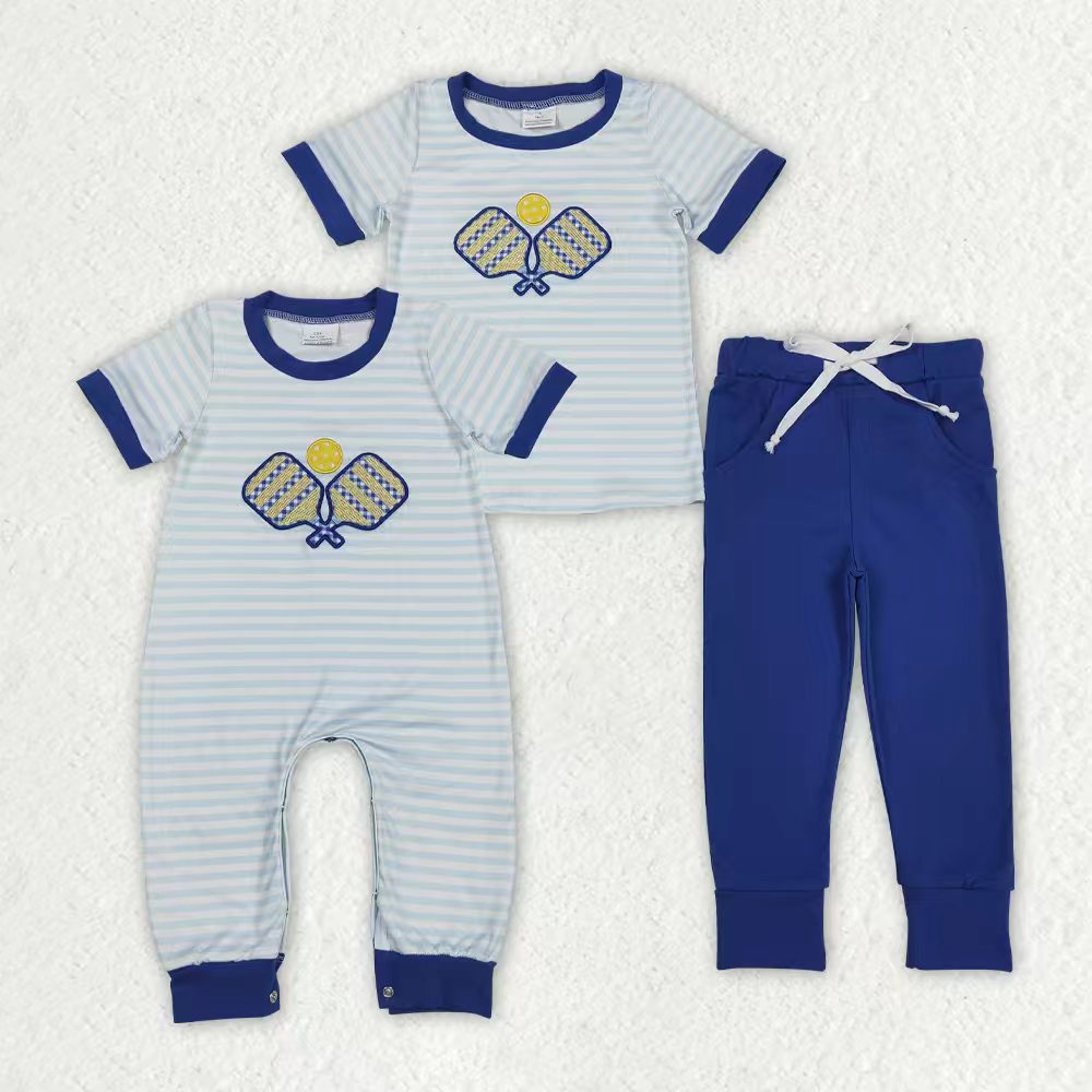 Embroidery Tennis top matching pants baby boy outfit
