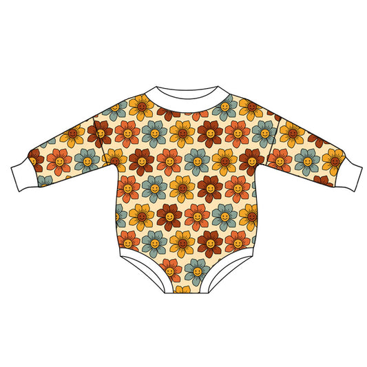 Fall season design toddle baby long sleeve romper