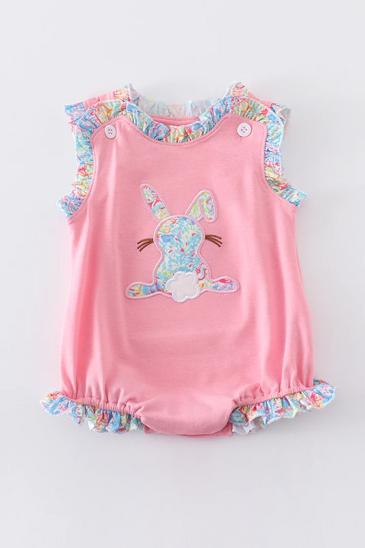 easter floral bunny holiday romper