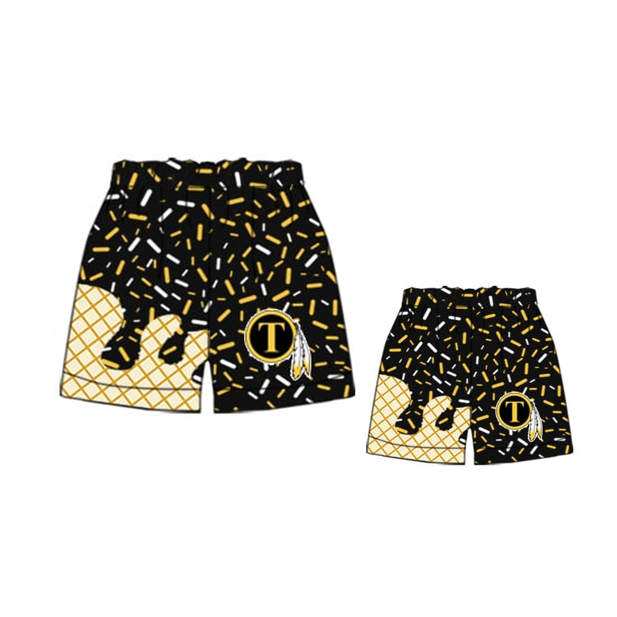 Adult kids family design custom team summer shorts