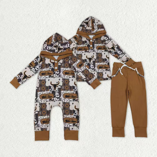 Western cowboy kids boy matching hoodie set