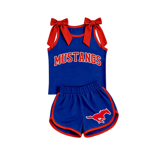 Custom team short sleeve top matching shorts girls summer outfit