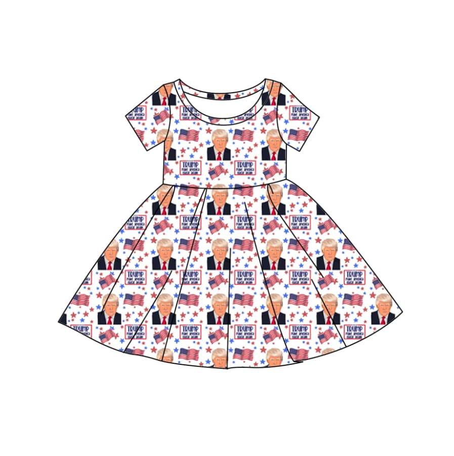 baby girl custom trum short sleeve dress