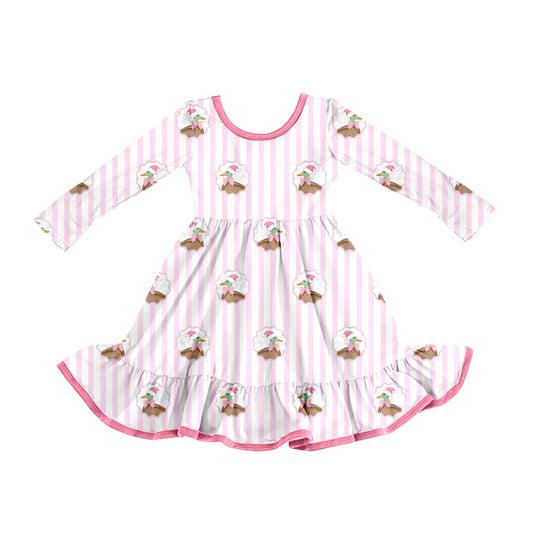 Toddle girls Christnmas duck design long sleeve dress