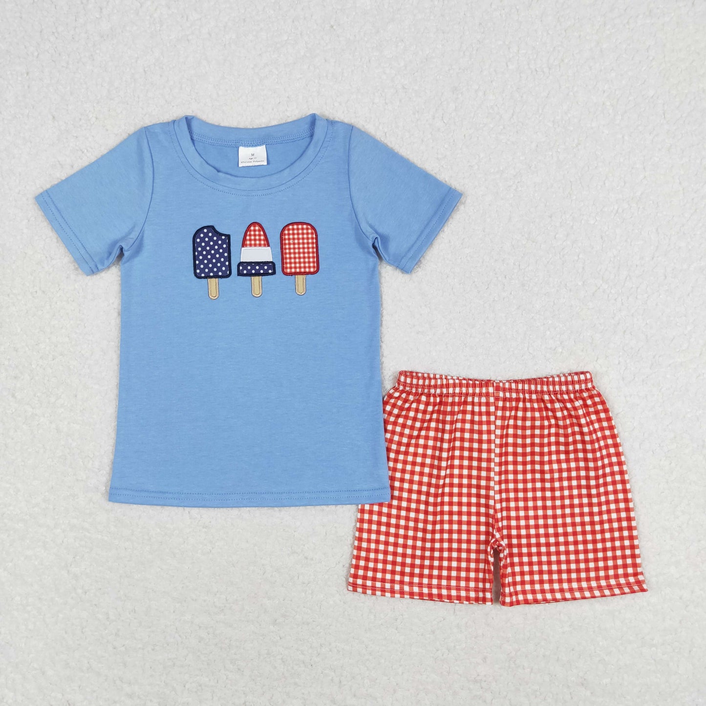 Sister brother july 4th embroidery popsicle outfit