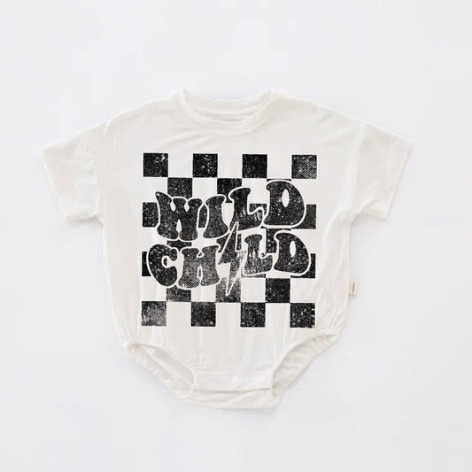 Wild child baby kids short sleeve romper